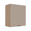Módulo Armário Aéreo 68x60x34cm 2 Portas 100% MDF Cozinha Modulada Provence Robel Hanover/Fendi Matte