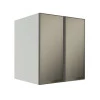Módulo Armário Aéreo 68x60x56cm 2 Portas Vidro Reflecta Cozinha Modulada Robel Branco