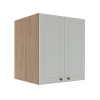Módulo Armário Aéreo 68x60x56cm 2 Portas 100% MDF Cozinha Provence Robel Hanover/Branco Matte