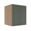 Módulo Armário Aéreo 68x60x56cm 2 Portas 100% MDF Cozinha Provence Robel Hanover/Sálvia Matte