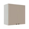 Módulo Armário Aéreo 68x70x34cm 2 Portas 100% MDF Cozinha Modulada Provence Robel Branco/Fendi Matte