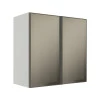 Módulo Armário Aéreo 68x70x34cm 2 Portas Vidro Reflecta Cozinha Modulada Robel Branco