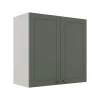 Módulo Armário Aéreo 68x70x34cm 2 Portas 100% MDF Cozinha Modulada Provence Robel Branco/Salvia Matte