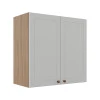 Módulo Armário Aéreo 68x70x34cm 2 Portas 100% MDF Cozinha Modulada Provence Robel Hanover/Branco Matte