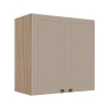 Módulo Armário Aéreo 68x70x34cm 2 Portas 100% MDF Cozinha Modulada Provence Robel Hanover/Fendi Matte