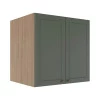 Módulo Armário Aéreo 68x70x56cm 2 Portas 100% MDF Cozinha Provence Robel Hanover/Sálvia Matte