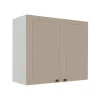 Módulo Armário Aéreo 68x80x34cm 2 Portas 100% MDF Cozinha Modulada Provence Robel Branco/Fendi Matte
