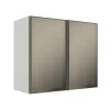 Módulo Armário Aéreo 68x80x34cm 2 Portas Vidro Reflecta Cozinha Modulada Robel Branco
