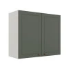 Módulo Armário Aéreo 68x80x34cm 2 Portas 100% MDF Cozinha Modulada Provence Robel Branco/Salvia Matte