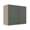 Módulo Armário Aéreo 68x80x34cm 2 Portas 100% MDF Cozinha Modulada Provence Robel Fendi/Salvia Matte