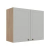 Módulo Armário Aéreo 68x80x34cm 2 Portas 100% MDF Cozinha Modulada Provence Robel Hanover/Branco Matte