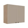 Módulo Armário Aéreo 68x80x34cm 2 Portas 100% MDF Cozinha Modulada Provence Robel Hanover/Fendi Matte