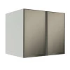 Módulo Armário Aéreo 68x80x56cm 2 Portas Vidro Reflecta Cozinha Modulada Robel Branco