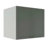 Módulo Armário Aéreo 68x80x56cm 2 Portas 100% MDF Cozinha Provence Robel Branco/Sálvia Matte
