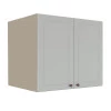 Módulo Armário Aéreo 68x80x56cm 2 Portas 100% MDF Cozinha Provence Robel Fendi/Branco Matte