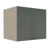 Módulo Armário Aéreo 68x80x56cm 2 Portas 100% MDF Cozinha Provence Robel Fendi/Sálvia Matte