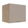 Módulo Armário Aéreo 68x80x56cm 2 Portas 100% MDF Cozinha Provence Robel Hanover/Fendi Matte