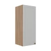 Módulo Armário Aéreo 88x35x34cm 1 Porta 100% MDF Cozinha Provence Robel Hanover/Branco Matte