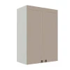 Módulo Armário Aéreo 88x60x34cm 2 Portas 100% MDF Cozinha Provence Robel Branco/Fendi Matte