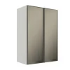 Módulo Armário Aéreo 88x60X34cm 2 Portas Vidro Reflecta Cozinha Modulada Robel Branco