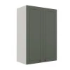 Módulo Armário Aéreo 88x60x34cm 2 Portas 100% MDF Cozinha Provence Robel Branco/Salvia Matte