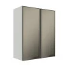 Módulo Armário Aéreo 88x70X34cm 2 Portas Vidro Reflecta Cozinha Modulada Robel Branco