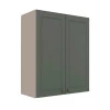 Módulo Armário Aéreo 88x70x34cm 2 Portas 100% MDF Cozinha Provence Robel Fendi/Salvia Matte
