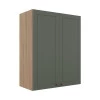 Módulo Armário Aéreo 88x70x34cm 2 Portas 100% MDF Cozinha Provence Robel Hanover/Salvia Matte