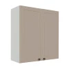 Módulo Armário Aéreo 88x80x34cm 2 Portas 100% MDF Cozinha Provence Robel Branco/Fendi Matte