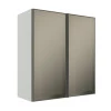 Módulo Armário Aéreo 88x80X34cm 2 Portas Vidro Reflecta Cozinha Modulada Robel Branco