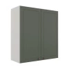 Módulo Armário Aéreo 88x80x34cm 2 Portas 100% MDF Cozinha Provence Robel Branco/Salvia Matte