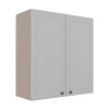 Módulo Armário Aéreo 88x80x34cm 2 Portas 100% MDF Cozinha Provence Robel Fendi/Branco Matte