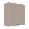 Módulo Armário Aéreo 88x80x34cm 2 Portas 100% MDF Cozinha Provence Robel Fendi/Fendi Matte