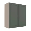 Módulo Armário Aéreo 88x80x34cm 2 Portas 100% MDF Cozinha Provence Robel Fendi/Salvia Matte