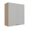 Módulo Armário Aéreo 88x80x34cm 2 Portas 100% MDF Cozinha Provence Robel Hanover/Branco Matte