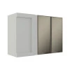 Armário Aéreo Canto Reto 68x100x36 Vidro Reflecta Cozinha Modulada Robel Branco