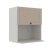 Módulo Armário Aéreo Nicho Micro-Ondas 68x60x43cm 100% MDF Cozinha Provence Robel Branco/Fendi Matte