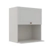 Módulo Armário Aéreo Nicho Micro-Ondas 68x60x43cm 100% MDF Cozinha Provence Robel Branco/Branco Matte
