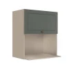 Módulo Armário Aéreo Nicho Micro-Ondas 68x60x43cm 100% MDF Cozinha Provence Robel Fendi/Salvia Matte