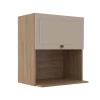 Módulo Armário Aéreo Nicho Micro-Ondas 68x60x43cm 100% MDF Cozinha Provence Robel Hanover/Fendi Matte