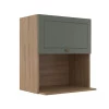 Módulo Armário Aéreo Nicho Micro-Ondas 68x60x43cm 100% MDF Cozinha Provence Robel Hanover/Salvia Matte