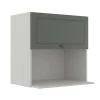Módulo Armário Aéreo Nicho Micro-Ondas 68x70x43cm 100% MDF Cozinha Provence Robel Branco/Salvia Matte