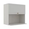 Módulo Armário Aéreo Nicho Micro-Ondas 68x70x43cm 100% MDF Cozinha Provence Robel Branco/Branco Matte