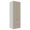 Módulo Paneleiro 172x70x56cm 2 Portas 2 Gavetas 100% MDF Cozinha Provence Robel Branco/Fendi Matte