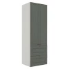 Módulo Paneleiro 172x70x56cm 2 Portas 2 Gavetas 100% MDF Cozinha Provence Robel Branco/Salvia Matte