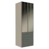 Módulo Paneleiro 172x70x56cm 2G 2P Vidro Reflecta Cozinha Provence Robel Fendi/Salvia Matte