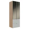 Módulo Paneleiro 172x70x56cm 2G 2P Vidro Reflecta Cozinha Provence Robel Hanover/Branco Matte
