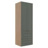 Módulo Paneleiro 172x70x56cm 2 Portas 2 Gavetas 100% MDF Cozinha Provence Robel Hanover/Salvia Matte