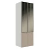 Módulo Paneleiro 208x70x56cm 4P Com Vidro Reflecta Cozinha Provence Robel Branco/Fendi Matte