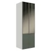Módulo Paneleiro 208x70x56cm 4P Com Vidro Reflecta Cozinha Provence Robel Branco/Salvia Matte